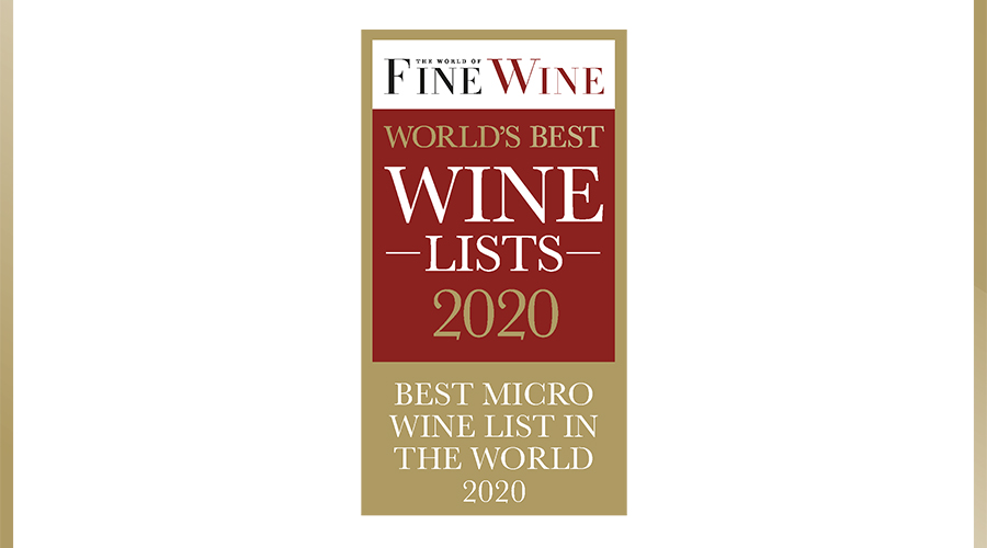 28-50 World Best Wine list 2020 Award